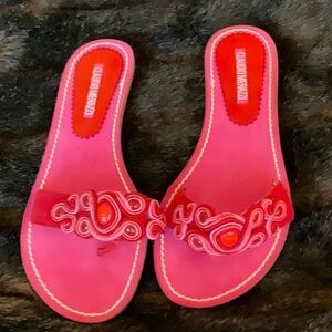 NEW CLAUDIO MERAZZI pink red sandals gold mirror heels eu 40 9 9.5 10